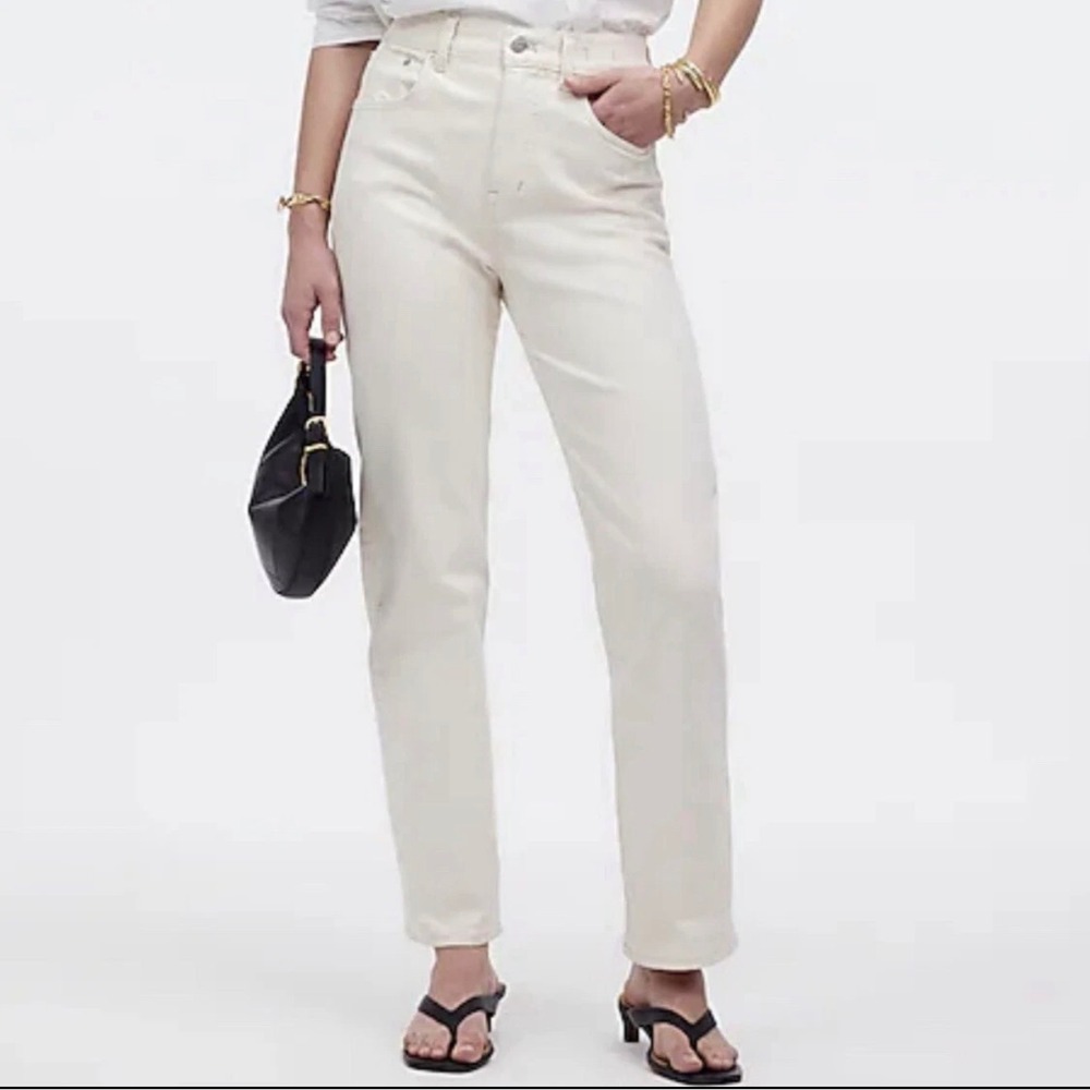 Madewell The‎ 90s Straight Jean Vtg Canvas Wash Cream High Rise Sz 26 W26 NWT